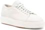 Santoni Low-Top Sneakers White Cow Leather Trainers With Textured Upper in wit - Thumbnail 2