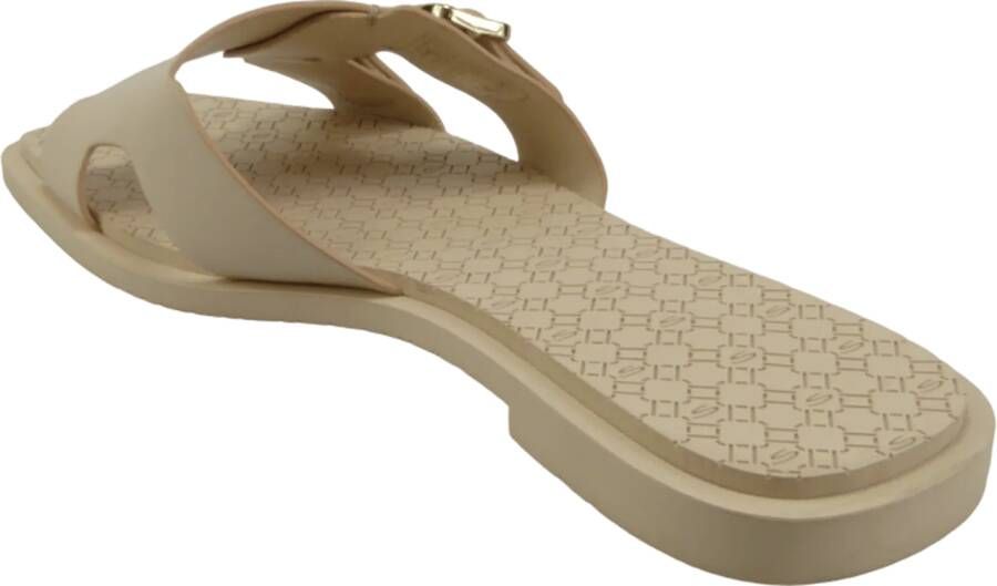 Santoni Sandalen Sandalo slide con doppia fibbia beige in beige