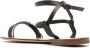 Santoni Sandalen Shell T-Bar Flat Leather Sandals in bruin - Thumbnail 1