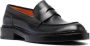 Santoni Sleek Black Leather Loafers With Refined Stitching in zwart - Thumbnail 1
