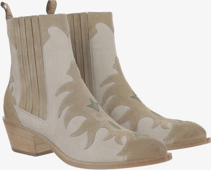 Sartore Boots Suede Ankle Boots in beige