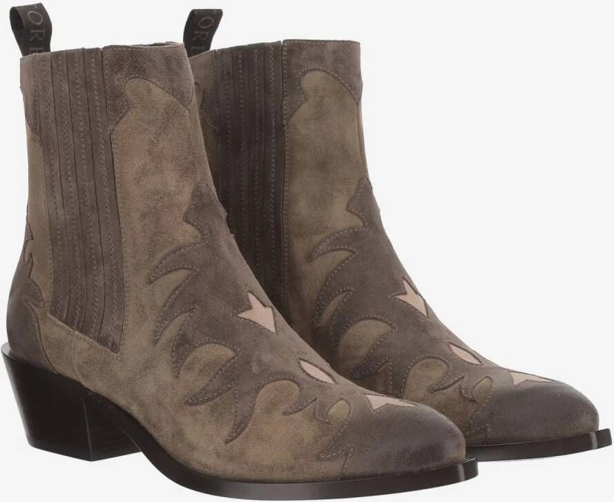 Sartore Boots Suede Ankle Boots in bruin