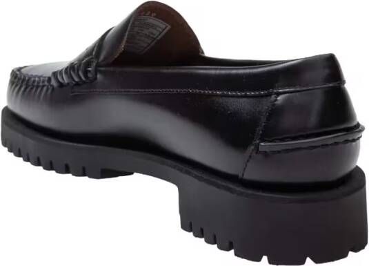 Sebago Dan Lug Loafers In Black Leather in zwart