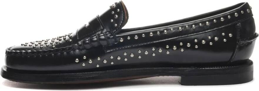 Sebago Moccasin With Hand-Sewn Vamp And Rock-Inspired Acc in zwart