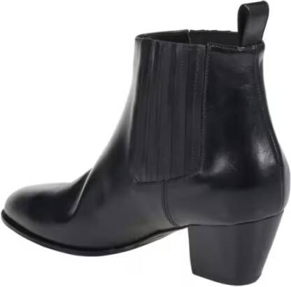 Sergio Levantesi Boots Ankle Boots With Pointed Toe And Ribbed Side Panel in zwart