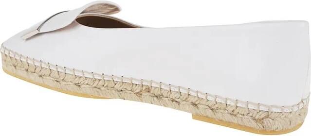Sergio rossi Leather Espadrilles With Square Toe And Metallic D in wit