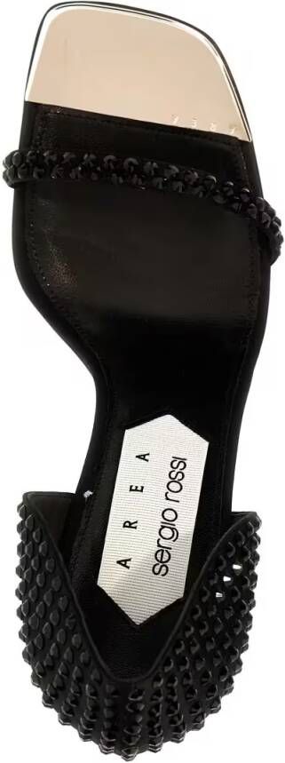 Sergio rossi Sandalen Area Dagger Satin Sandals With Rhinestone in zwart