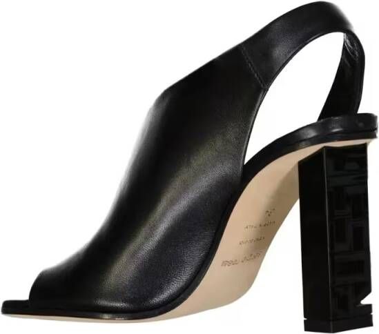 Sergio rossi Sandalen Leather Sandals With Square Toe And Block Heel in zwart
