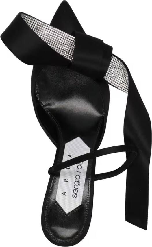 Sergio rossi Slippers & Mules Satin Mules With Maximal Bow in zwart