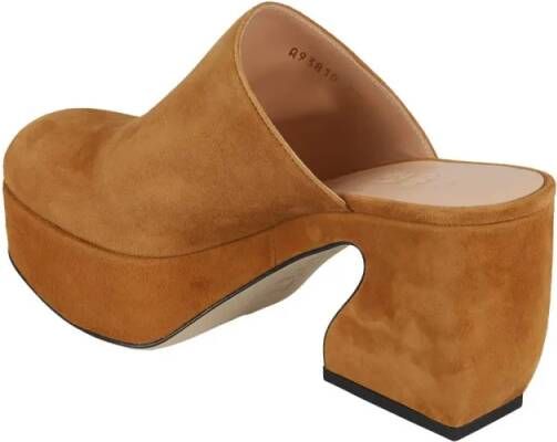 Si Rossi Slippers & Mules Tan Suede Mules in bruin
