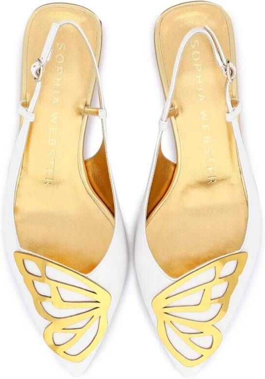 Sophia Webster Sandalen Butterfly 50 Slingback in wit