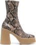 Stella Mccartney Boots & laarzen Multicolored Python Print Ankle Boots in bruin - Thumbnail 2