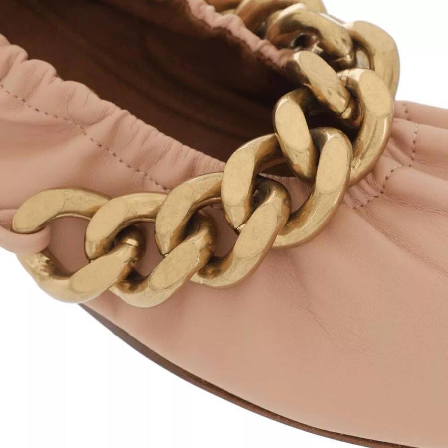 Stella Mccartney Loafers Falabella Chunky Chain Ballet Flats in poeder roze