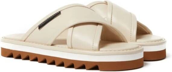 Stella Mccartney Sandalen Cross-Strap Beige Sandals With Elevated Sole in beige