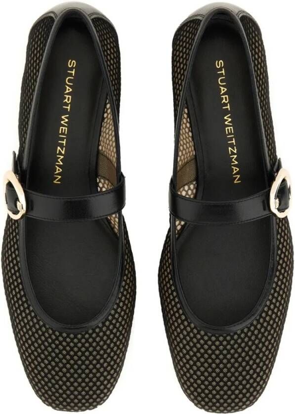 Stuart Weitzman "Arabella" Mary Jane Dancer Flats in zwart