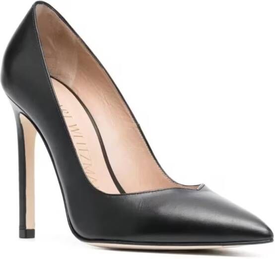Stuart Weitzman Hoge hakken Pointed-Toe Black Pumps With Mid-Height Stiletto H in zwart