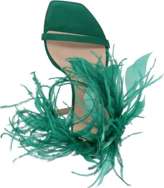 Stuart Weitzman Sandalen 'Plume' Sandals in groen