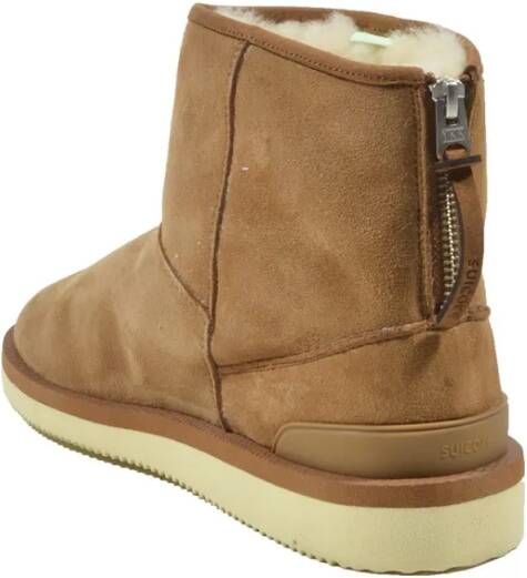 Suicoke Boots Suede Ankle Boot With Shearling Lining in bruin