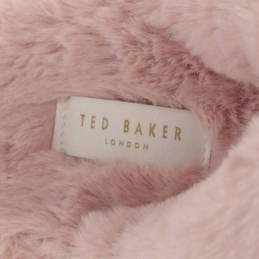 Ted Baker Slippers Lopply Faux Fur Cross Over Slipper in poeder roze