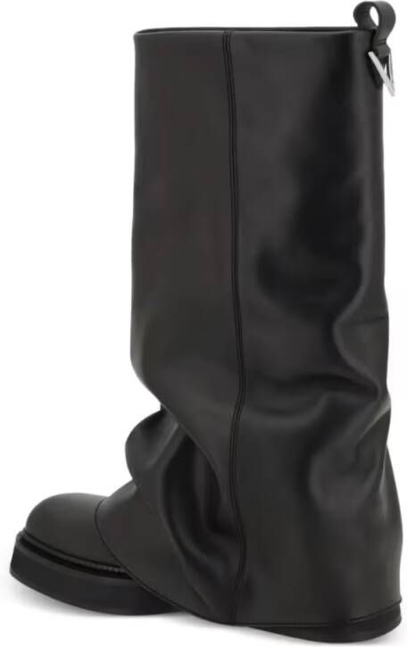 The Attico Boots Pull-On Black Boots With Square Toe in zwart