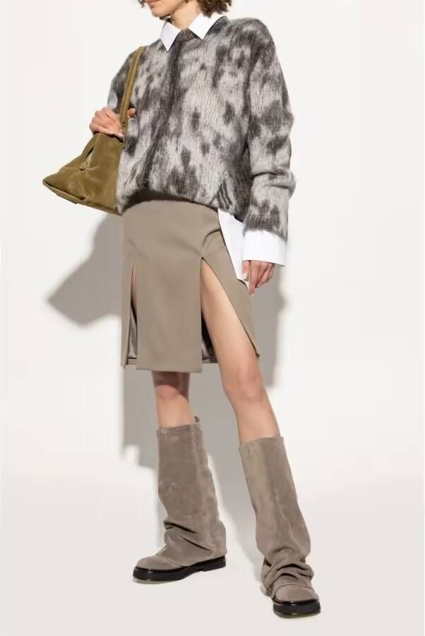 The Attico Boots Slouchy Suede Boots With Sole in bruin