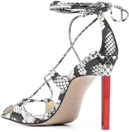 The Attico Sandalen Adele 105Mm Snakeskin-Print Sandals in zilver