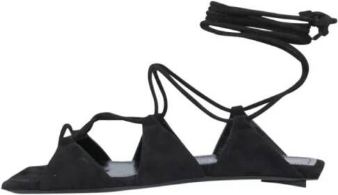 The Attico Sandalen "Cross Sandals" – Black in zwart