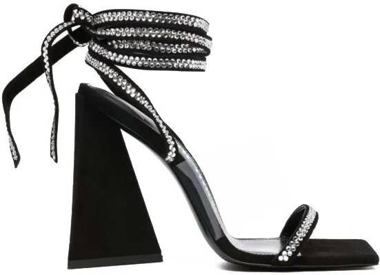 The Attico Sandalen Isa 115Mm Embellished Leather Sandals in zwart