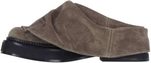 The Attico Slippers & Mules "Mini Robin" Mules – Taupe Suede in beige