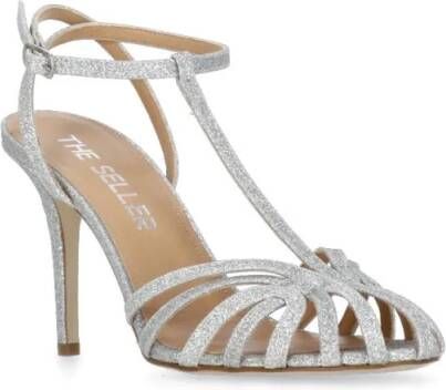 The Seller Sandalen Silver Leather Sandals in zilver