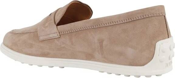TOD'S Almond Toe Moccasin In Cappuccino Suede in bruin