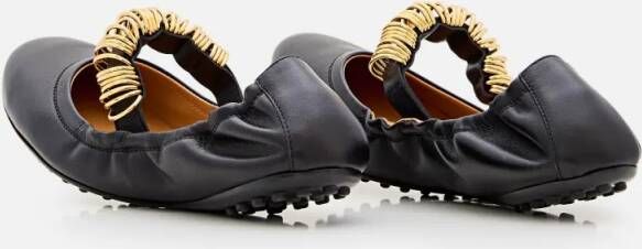 TOD'S Ballerina Flat Shoes With Dee Band Rings in zwart