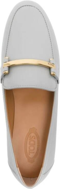 TOD'S Beige Flats With Subtle Gold Accent in wit