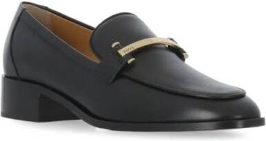 TOD'S Black Leather Loafers in zwart