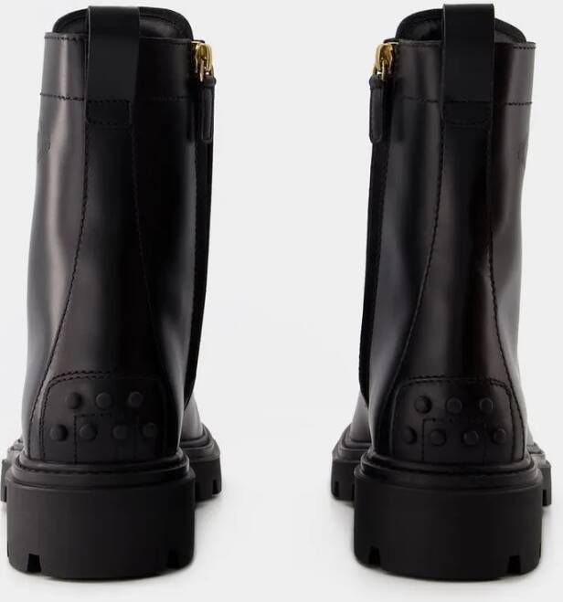 TOD'S Boots Gomma Pesante Boots Leather Black in zwart