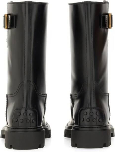 TOD'S Boots Leather Biker Boot in zwart