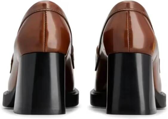 TOD'S Brown Cow Leather Loafers in rood