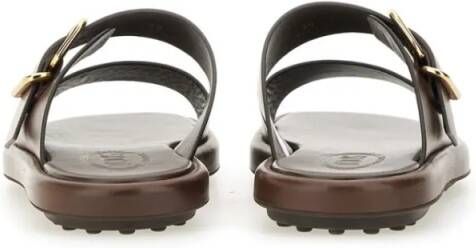 TOD'S Brown Leather Sandal in bruin