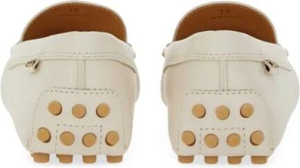 TOD'S Calfskin Leather Loafers in beige