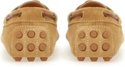 TOD'S Classic Calfskin Loafers in bruin