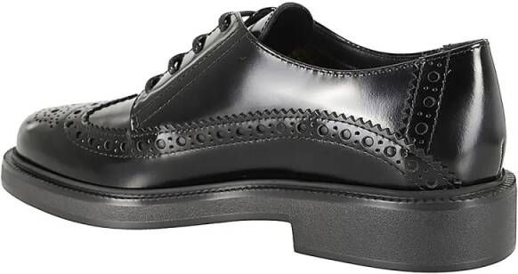 TOD'S Derby Loafer With Semi-Glossy Leather Upper in zwart