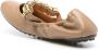 TOD'S Gathered Elasticized Flat Shoes With Decorative Go in beige - Thumbnail 1