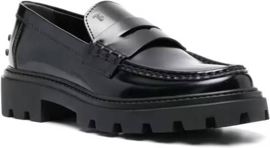 TOD'S Gomma Pesante Loafers in zwart