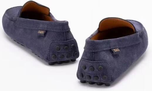 TOD'S `Gommino` Driving Shoes In Suede in blauw