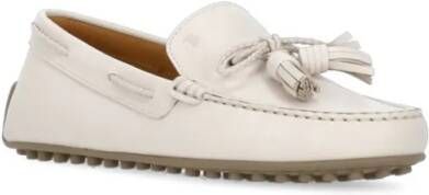TOD'S Ivory Leather Loafers in beige