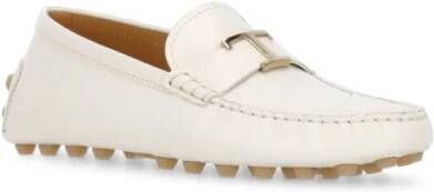 TOD'S Ivory Leather Loafers in wit