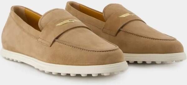 TOD'S Gomma Leggero Loafer Rubber Brown in bruin