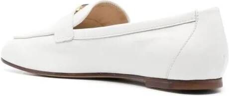 TOD'S T-Logo Leather Loafers in beige