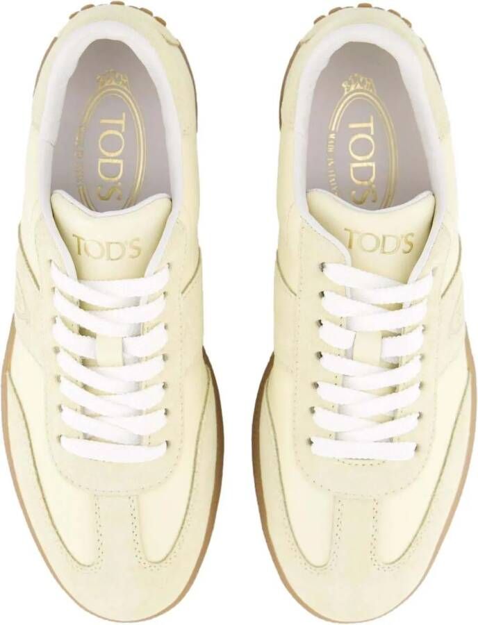 TOD'S Low-Top Sneakers Dames Cassetta Sneaker Geel Beige in wit