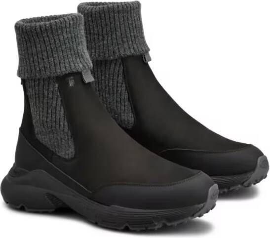 TOD'S Low-Top Sneakers High Knitted Cuff Sneakers With Textured Upper And in zwart